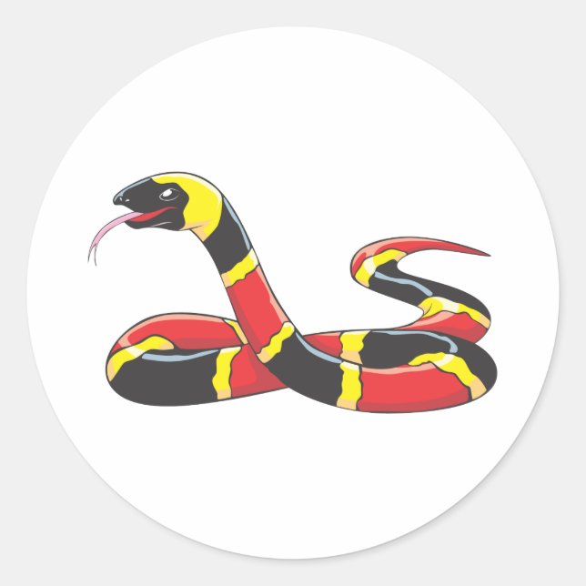 Venomous Eastern Coral Snake Classic Round Sticker (Front)