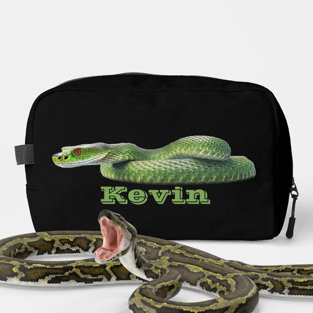 Venomous Green Snake With Your Name Dopp Kit (Creator Uploaded)