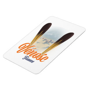 Vénosc, France Ski poster Magnet