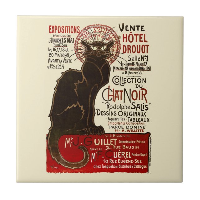 Vente Hôtel Drouot, Théophile-Alexandre Steinlen Tile (Front)