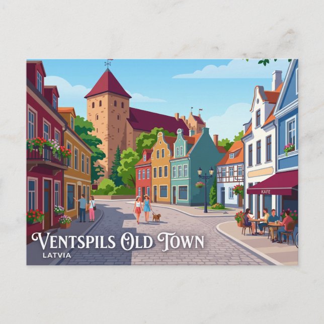 Ventspils Old Town Latvia Postcard (Front)