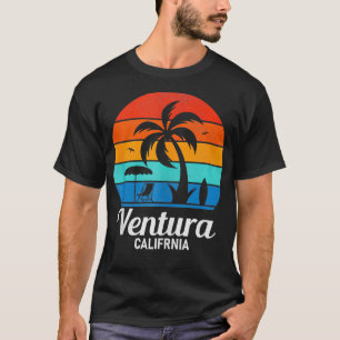 Ventura Beach California Palm Tree Vintage Sunset T-Shirt