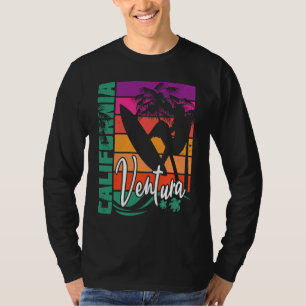 Ventura California Retro Sunset Beach Surfer Surf T-Shirt