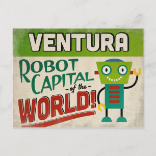 Ventura California Robot - Funny Vintage Postcard