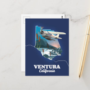 Ventura California travel map Postcard