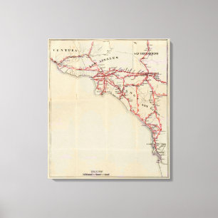 Ventura, Los Angeles, San Bernardino, Orange Canvas Print