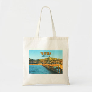 Ventura Pier Beach California Vintage Tote Bag