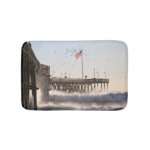 Ventura Pier Waves El Nino Bath Mat