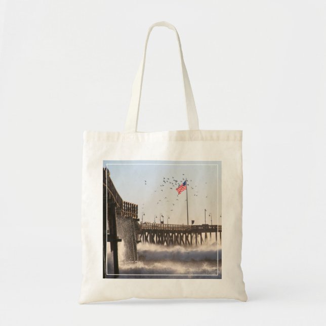 Ventura Pier Waves | El Nino Tote Bag (Front)