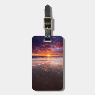 Ventura State Beach At Sunset Luggage Tag