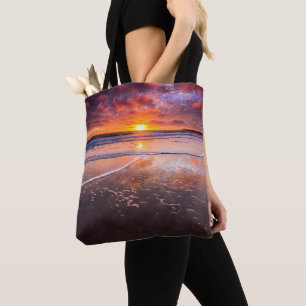 Ventura State Beach At Sunset Tote Bag