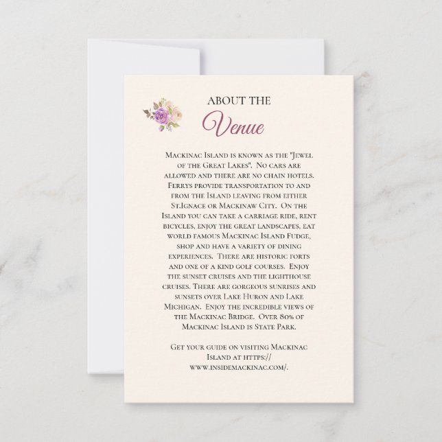 Venue Information Card (Front)