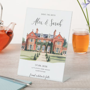 Venue Save the Date Card Wedding Venue Pedestal Sign