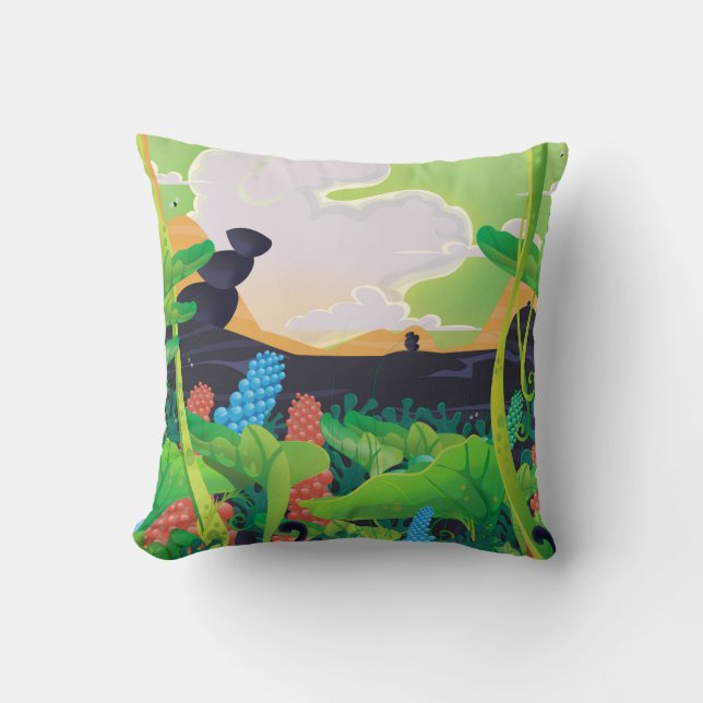 Venus Adventure Awaits! travel poster. Cushion (Front)