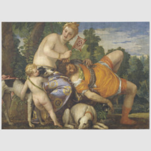 Venus and Adonis (by Paolo Veronese) Tissue Paper