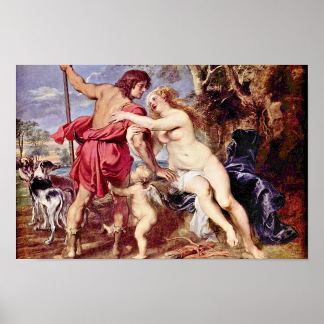 Venus And Adonis By Rubens Peter Paul Poster (Front)