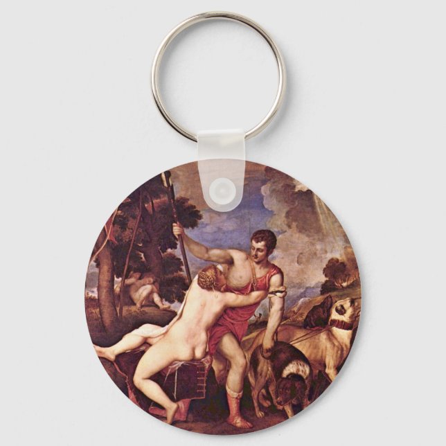 Venus And Adonis,  By Tizian Key Ring (Front)