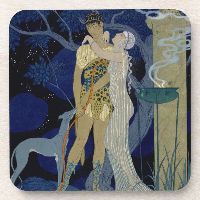 Venus and Adonis (colour litho) Coaster (Front)