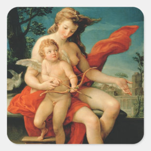 Venus and Cupid, 1785 Square Sticker