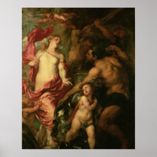 Venus asking Vulcan for the Armour of Aeneas (oil Poster