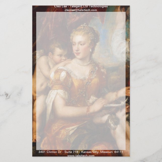 Venus Blindfolding Cupid Stationery (Front)