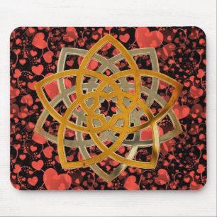 Venus Flower Duo - antique metal heart pattern Mouse Pad