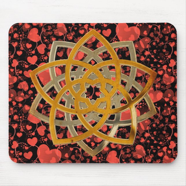 Venus Flower Duo - antique metal | heart pattern Mouse Pad (Front)