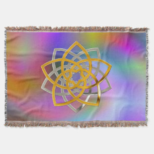 Venus Flower of Love - GOLD SILVER duo Throw Blanket