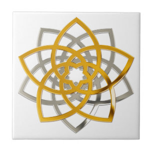 VENUS FLOWER / Venusblume double GOLD SILVER Tile