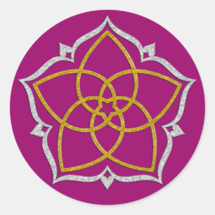 VENUS FLOWER / Venusblume Lotus GOLD SILVER Classic Round Sticker