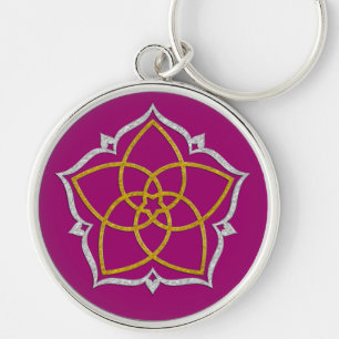 VENUS FLOWER / Venusblume Lotus GOLD SILVER Key Ring