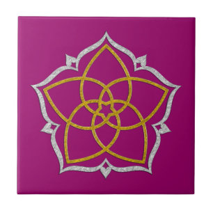 VENUS FLOWER / Venusblume Lotus GOLD SILVER Tile