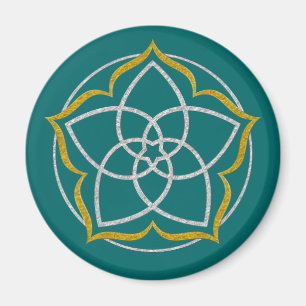 VENUS FLOWER / Venusblume Lotus SILVER GOLD Magnet