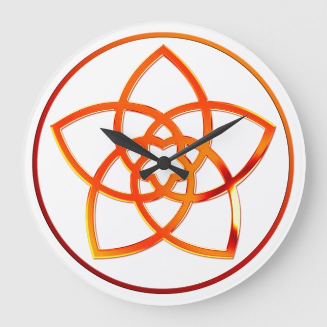 VENUS FLOWER / Venusblume - red metal Large Clock (Front)