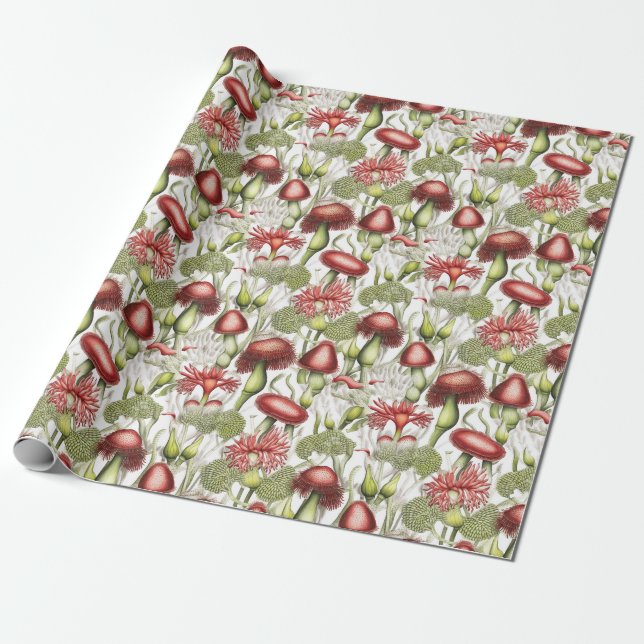 Venus Fly Trap Pattern Wrapping Paper (Unrolled)