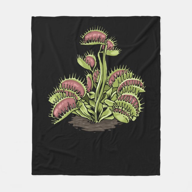 Venus Fly Trap Plant Carnivorous Plant Venus Fly Fleece Blanket (Front)