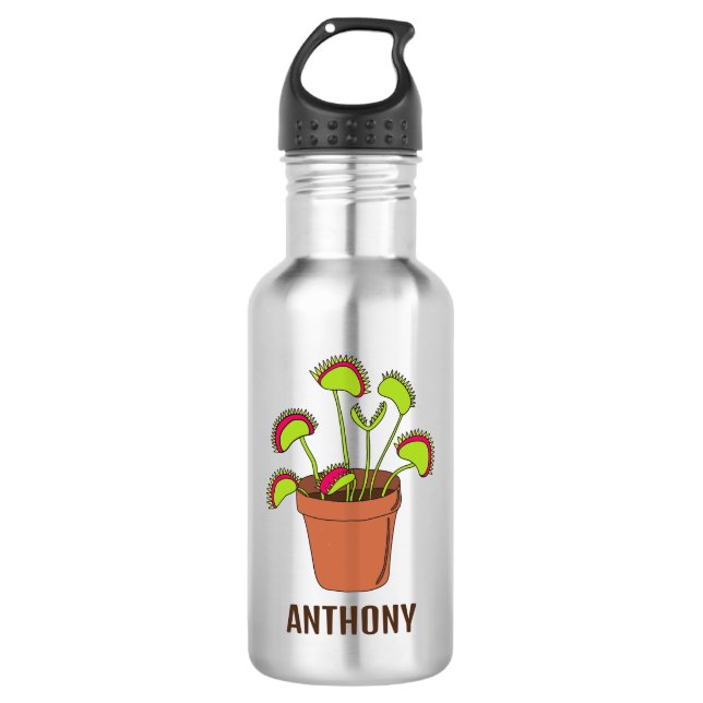 Venus Fly Trap Plant Illustration Personalised 532 Ml Water Bottle (Front)