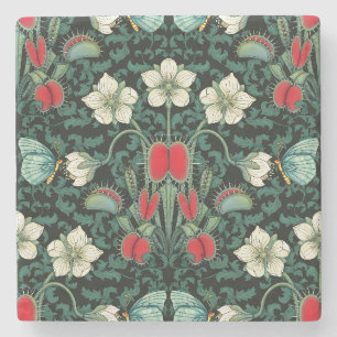 Venus Flytrap and Blue Butterfly Stone Coaster