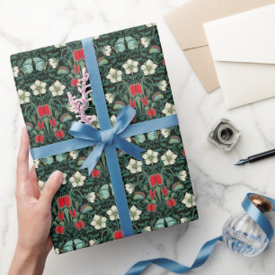 Venus Flytrap and Blue Butterfly Wrapping Paper
