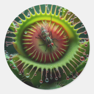 Venus Flytrap Floral Fun Weird Bold Spooky Classic Round Sticker