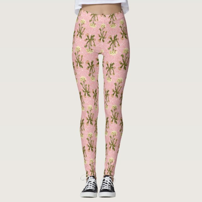 venus flytrap floral spider web leggings (Front)