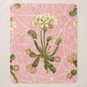 venus flytrap floral spider web sherpa blanket