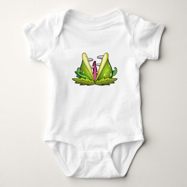 venus flytrap monster baby bodysuit (Front)