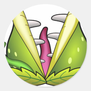 venus flytrap monster classic round sticker