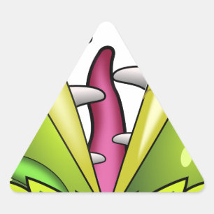 venus flytrap monster triangle sticker