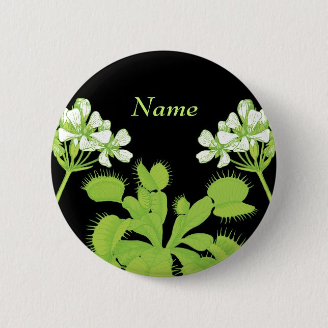 Venus Flytrap Name Tag 6 Cm Round Badge (Front)