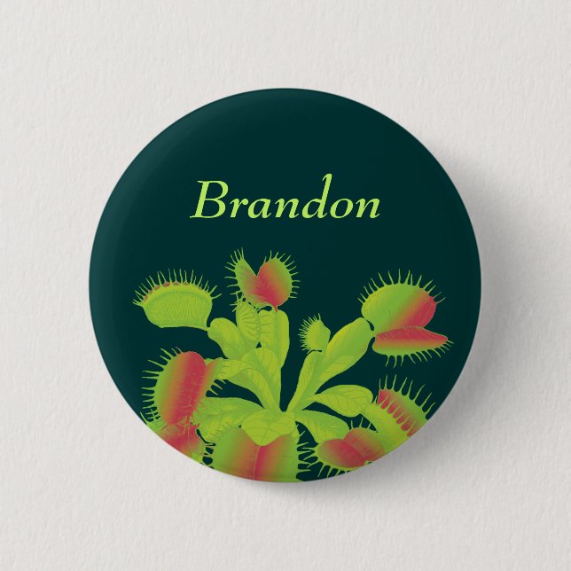 Venus Flytrap Name Tag 6 Cm Round Badge (Front)