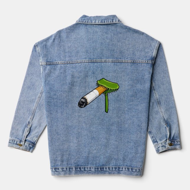 Venus Flytrap Plant With Cig Denim Jacket (Back)