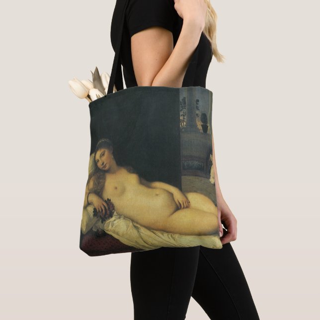 Venus of Urbino by Titian, Renaissance Art Tote Bag (Close Up)