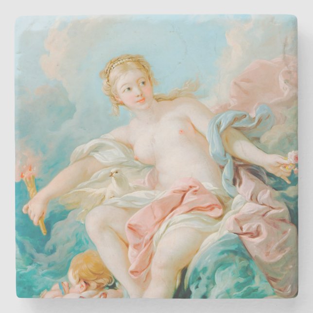 Venus on the Waves by François Boucher  Stone Coaster (Front)